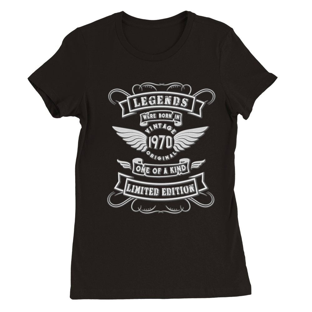 50th Birthday Gift - Vintage 1970 Premium Womens Crewneck T-shirt