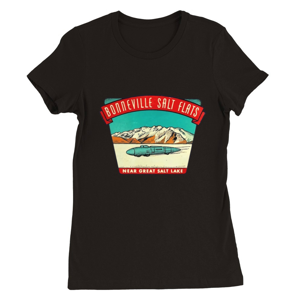Bonneville Salt Flats Utah Vintage Travel Decal Triblend CHRISTMAS UGLY SWEATER Premium Womens Crewneck T-shirt