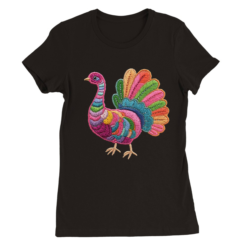 Thanksgiving Funny Turkey 14 Premium Womens Crewneck T-shirt
