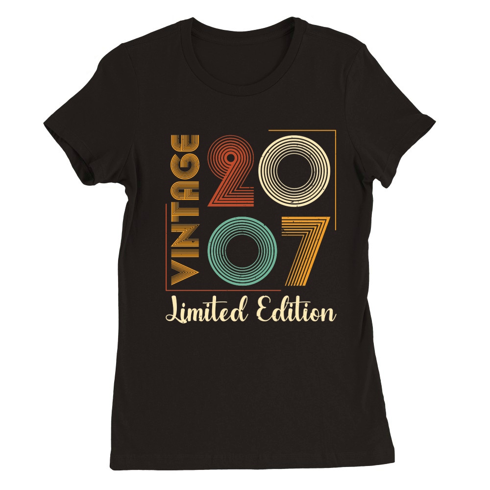Vintage 2007 Limited Edition Birthday T Shirt Design (1) Premium Womens Crewneck T-shirt