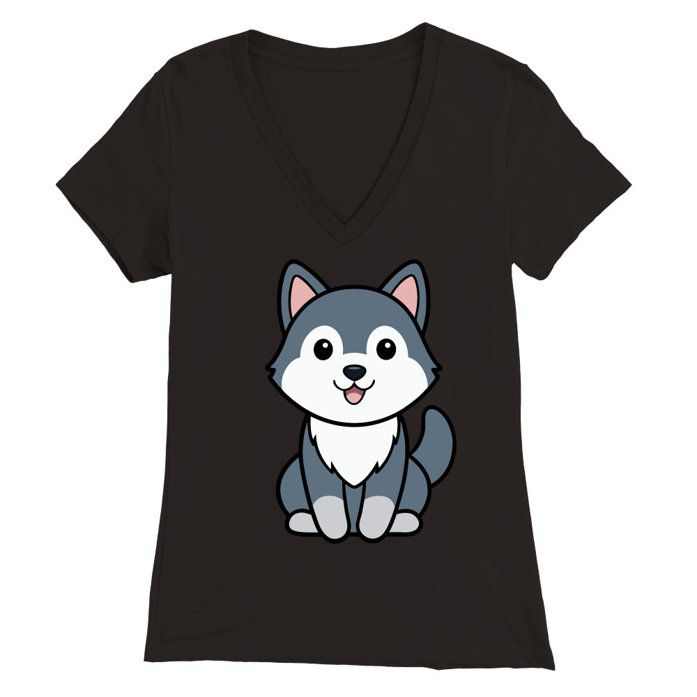 Alaskan Malamute 03 Premium Womens V-Neck T-shirt