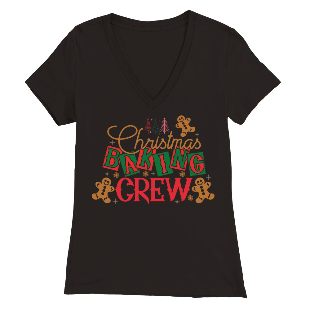 Christmas Baking Crew 3 Premium Womens V-Neck T-shirt