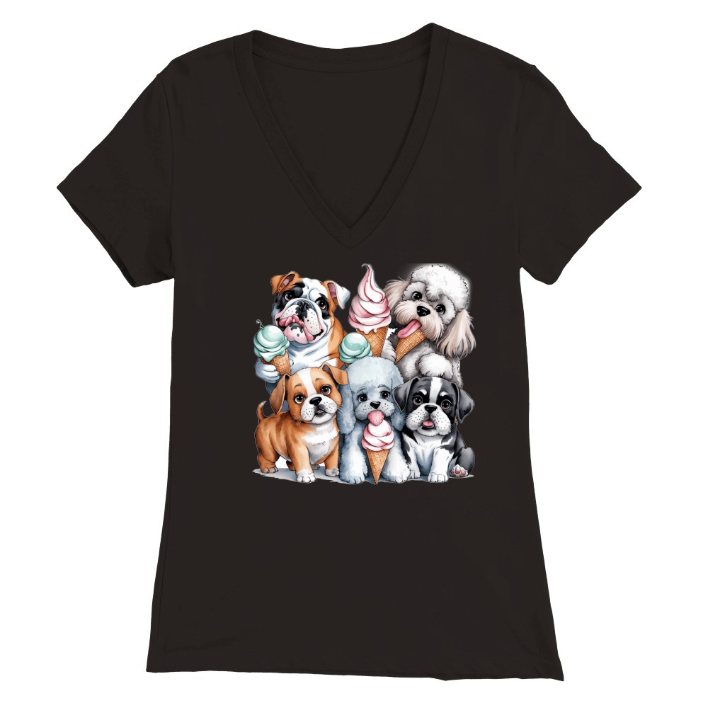 Dog Watercolor Bundle 07 Premium Womens V-Neck T-shirt