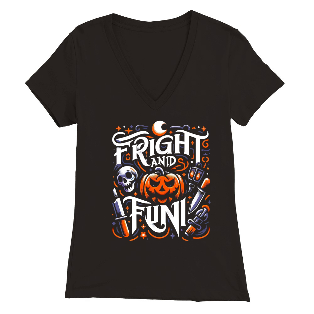 Frights and Funi Premium Womens V-Neck T-shirt