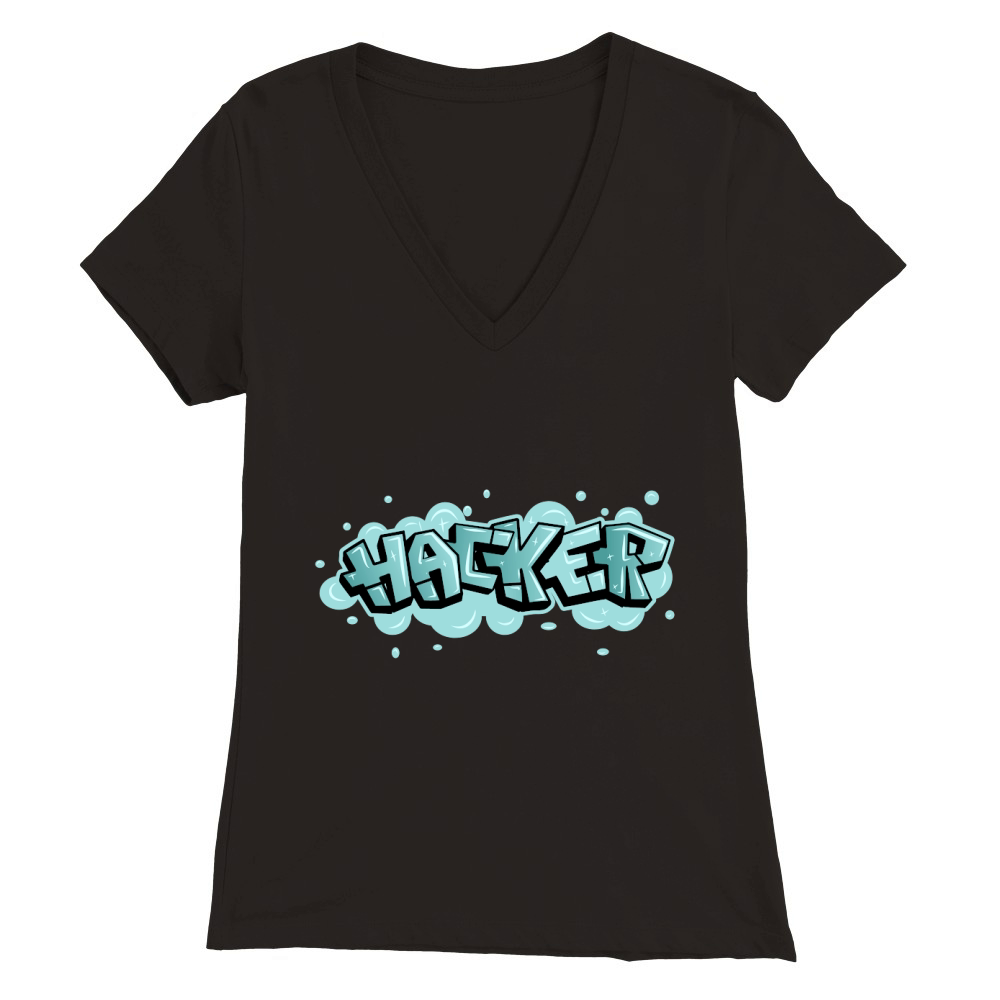 Hacker Premium Womens V-Neck T-shirt