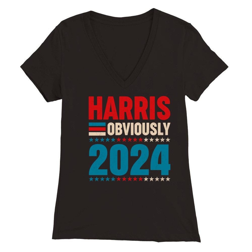 Harris Obviously 2024 Premium Womens V-Neck T-shirt