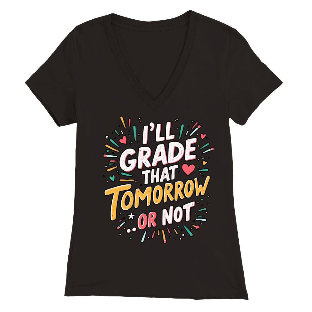 Ill grade that tomorrow or not 04 Premium Womens V-Neck T-shirt