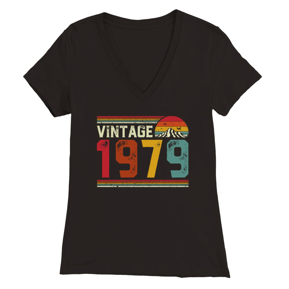 Vintage 1979 42 Years Old 42nd Birthday Gift Premium Womens V-Neck T-shirt