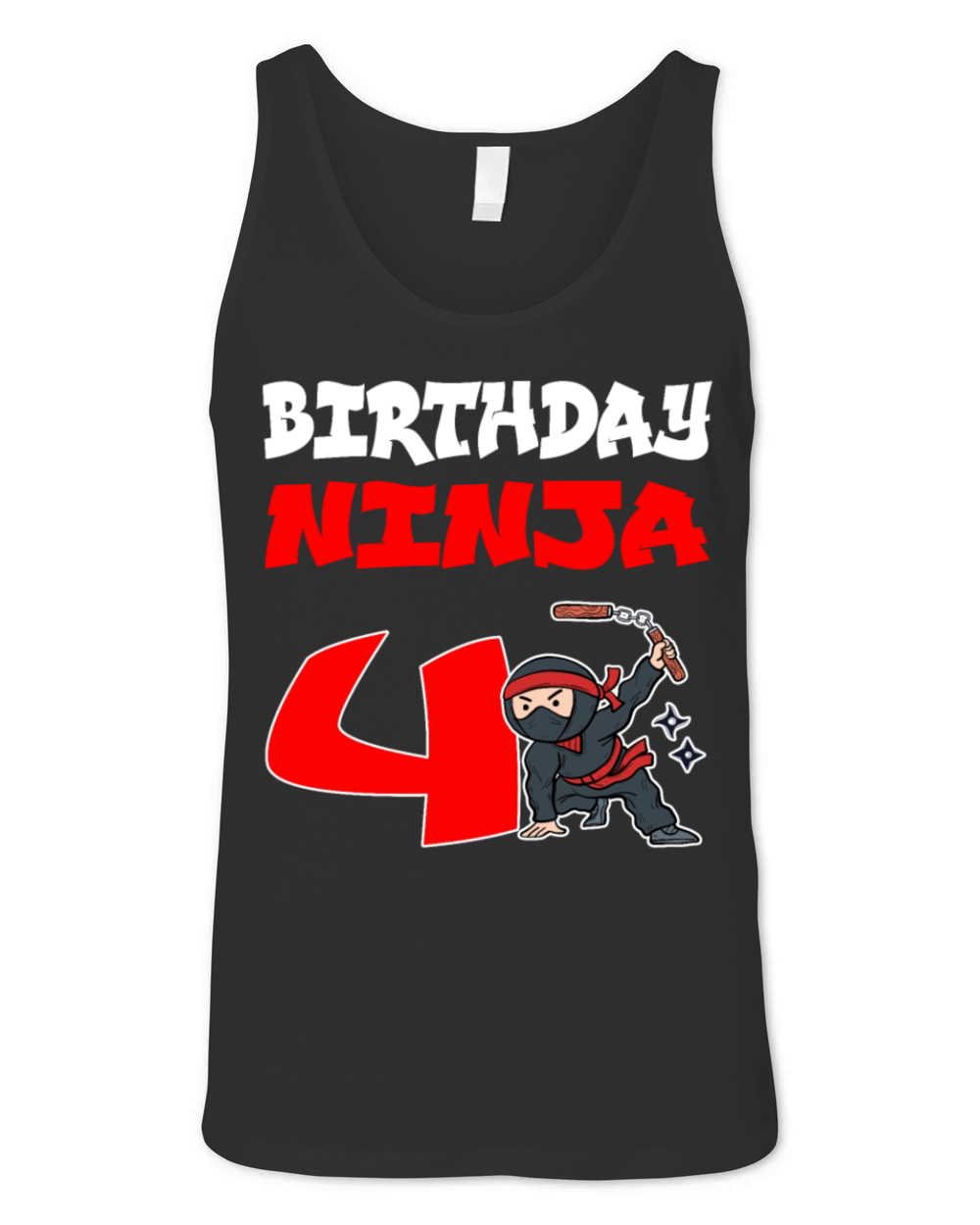 4th birthday ninja kids party Unisex Jersey Tank