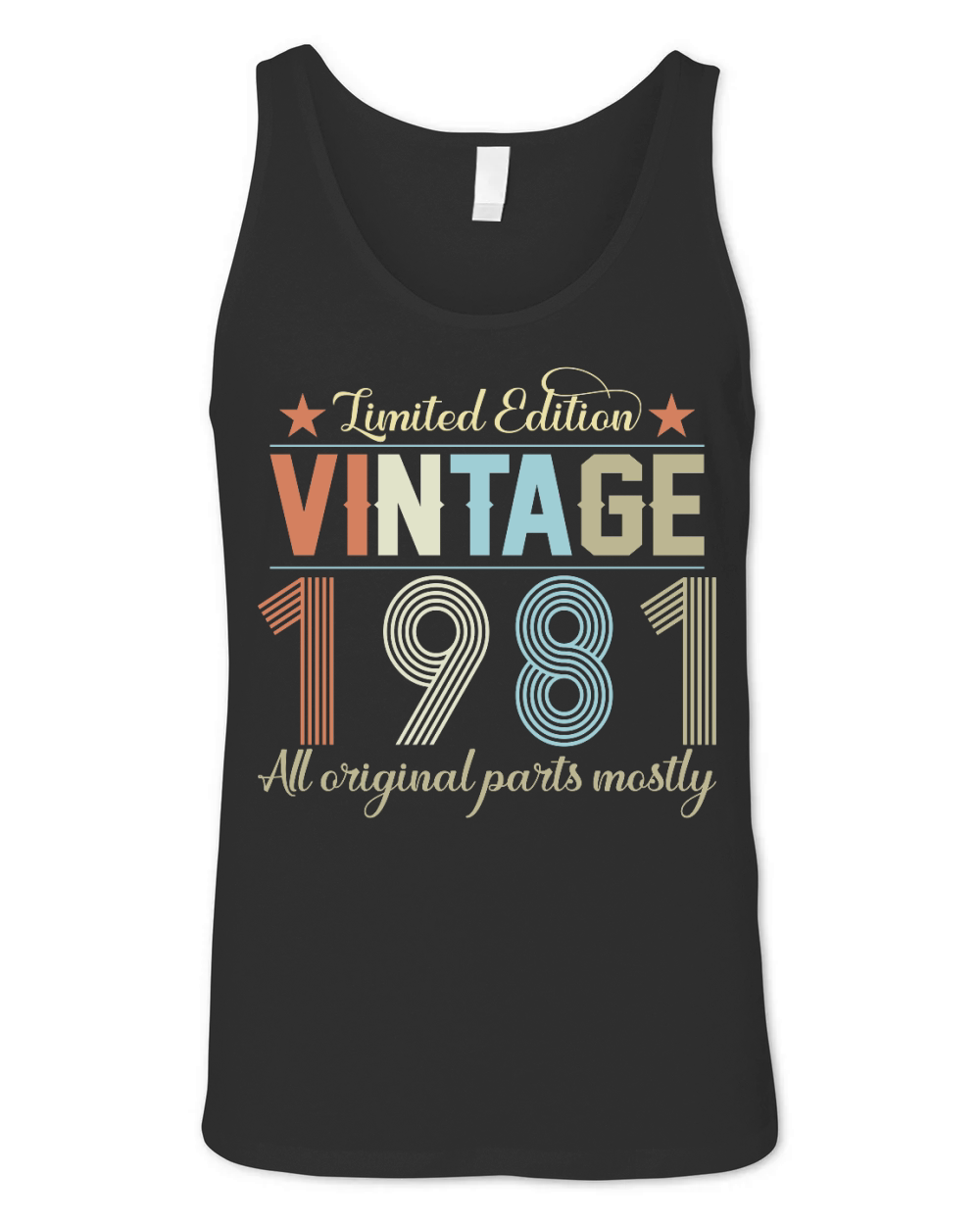 Birthday   Limited Edition Vintage 1981 Unisex Jersey Tank