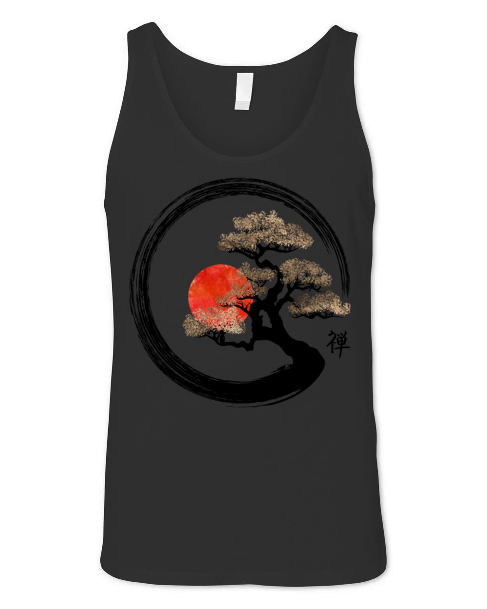 Enso Zen Circle and Bonsai Tree Unisex Jersey Tank