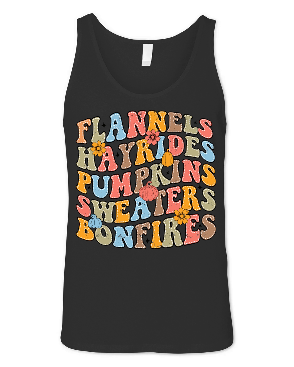 Flannels hayrides pumpkins sweaters bonfires Unisex Jersey Tank
