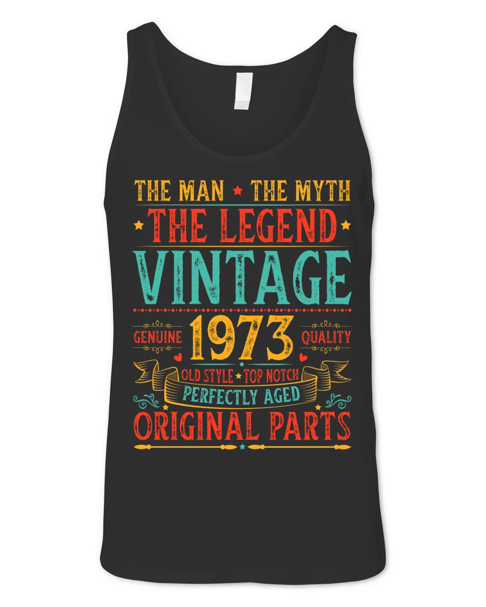 The Man The Myth The Legend Vintage 1973 Birthday T Shirt Design (1) Unisex Jersey Tank
