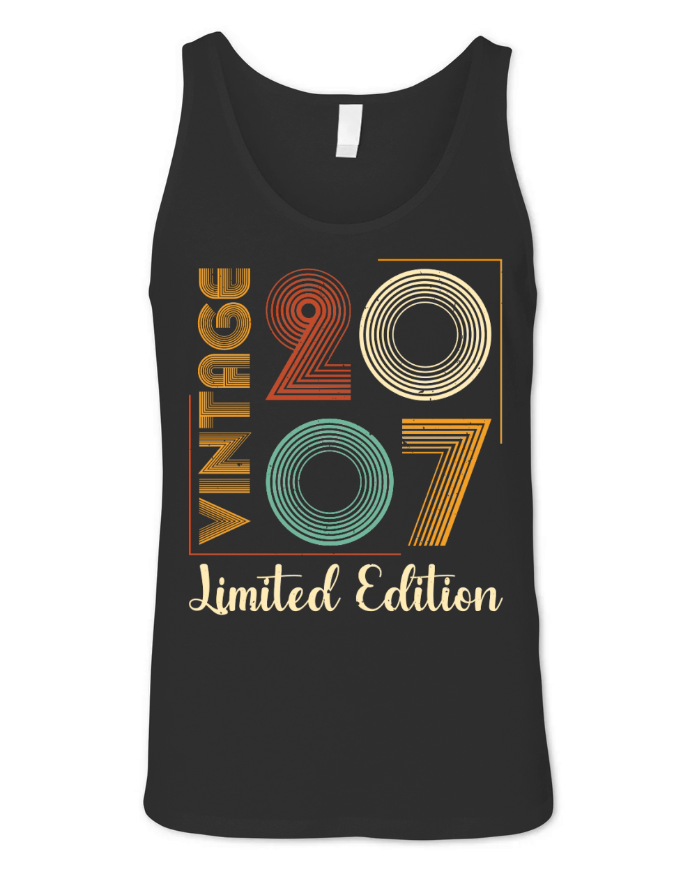 Vintage 2007 Limited Edition Birthday T Shirt Design (1) Unisex Jersey Tank