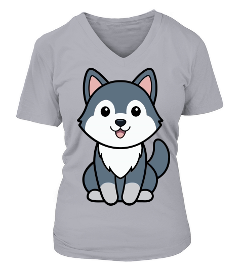 Alaskan Malamute 03 V-neck T-Shirt Woman