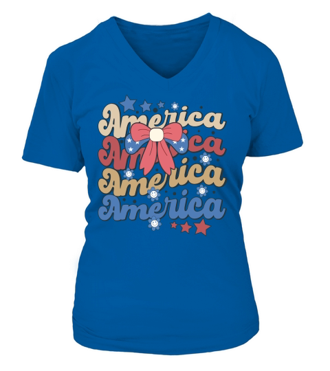 America 3 V-neck T-Shirt Woman