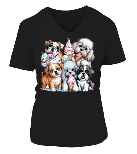 Dog Watercolor Bundle 07 V-neck T-Shirt Woman
