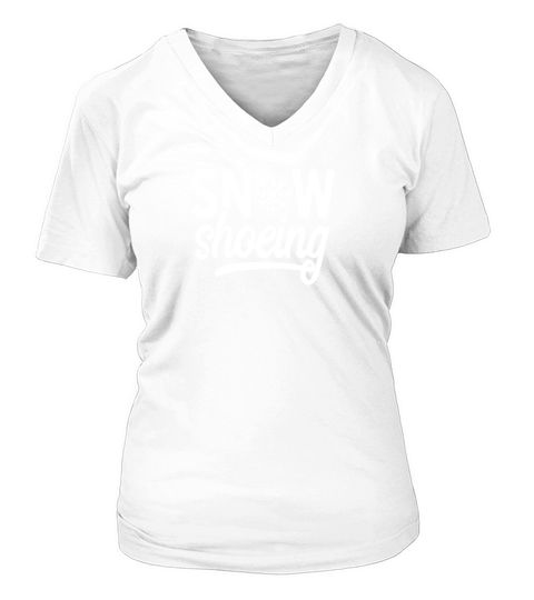 Hiking Snowshoeing Snowshoe Snowshoes Hiker V-neck T-Shirt Woman