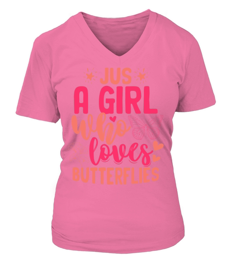 Just a Girl Who Loves Butterflies V-neck T-Shirt Woman