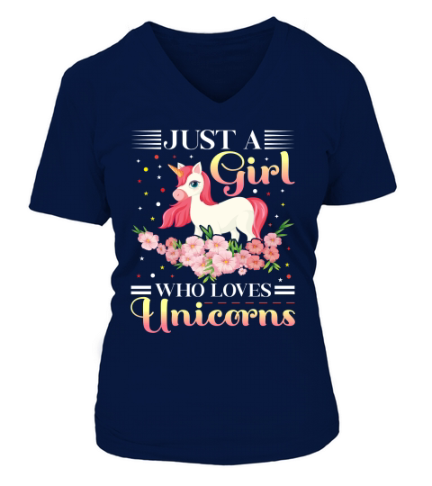 Just a Girl Who Loves Unicorns V-neck T-Shirt Woman