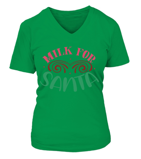 Milk for Santa Christmas V-neck T-Shirt Woman