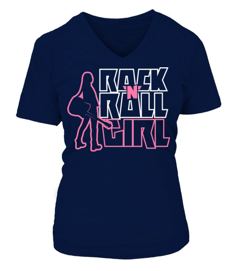 Rock N Roll Girl V-neck T-Shirt Woman