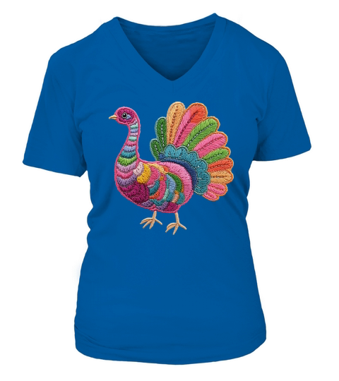 Thanksgiving Funny Turkey 14 V-neck T-Shirt Woman
