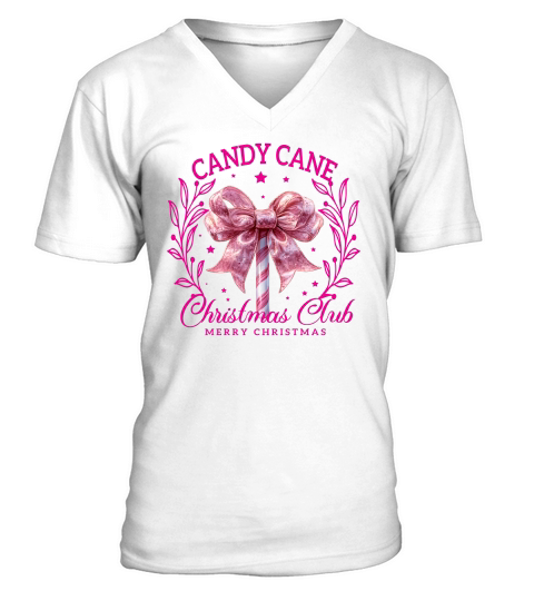 Candy Cane Christmas Club 3 V-Neck T-shirt