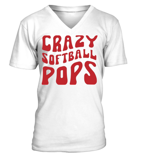 Crazy Softball Pops V-Neck T-shirt