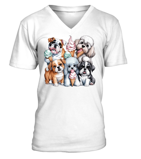 Dog Watercolor Bundle 07 V-Neck T-shirt