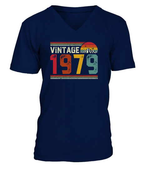 Vintage 1979 42 Years Old 42nd Birthday Gift V-Neck T-shirt
