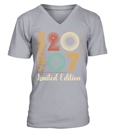 Vintage 2007 Limited Edition Birthday T Shirt Design (1) V-Neck T-shirt