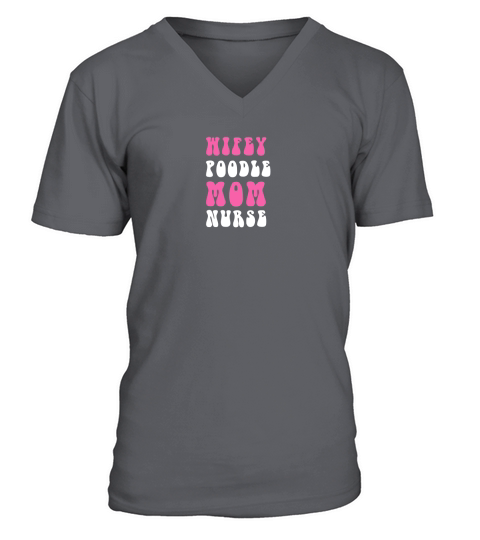 Wifey poodle mom nurse V-Neck T-shirt