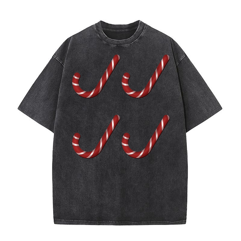 Candy Canes 4 Washed T-Shirt