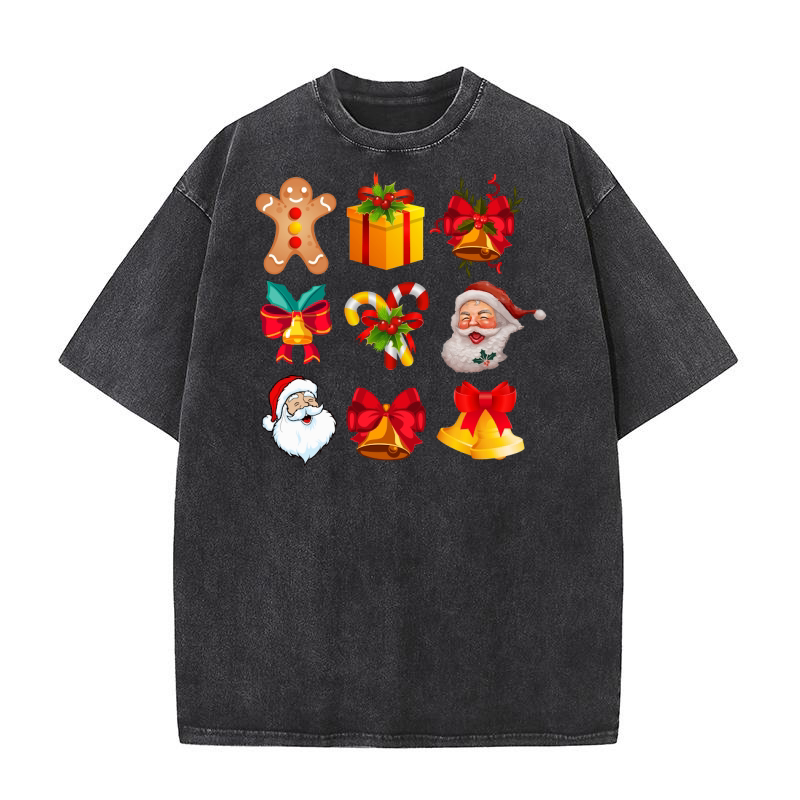 Coquette Christmas, Santa Christmas Washed T-Shirt