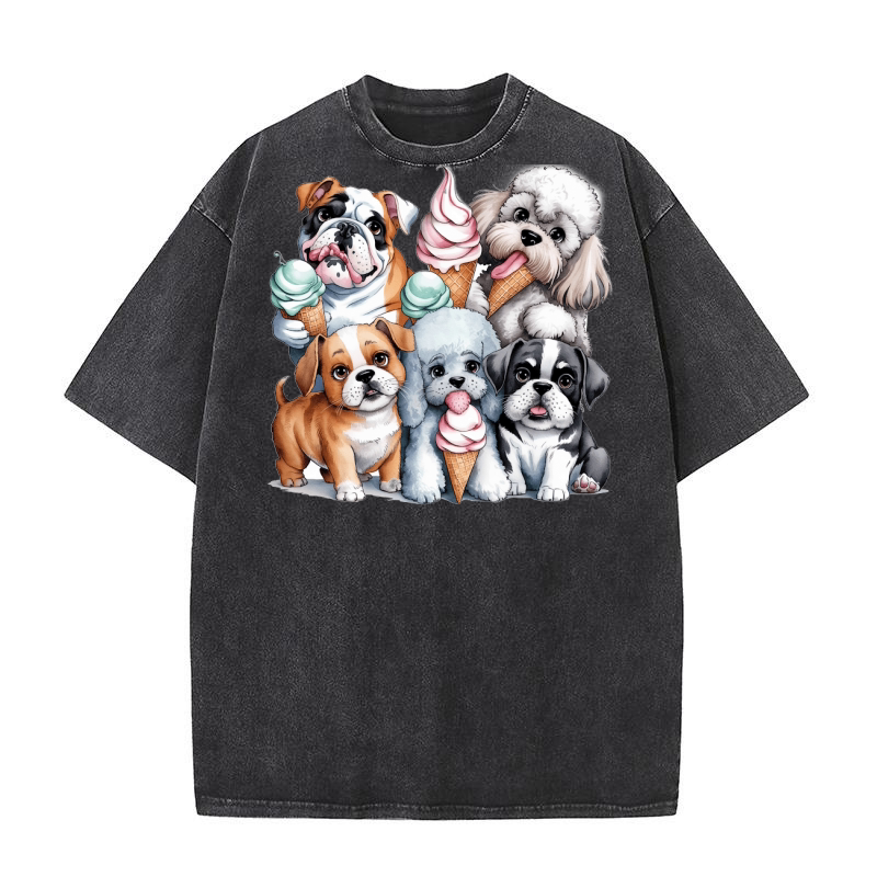 Dog Watercolor Bundle 07 Washed T-Shirt
