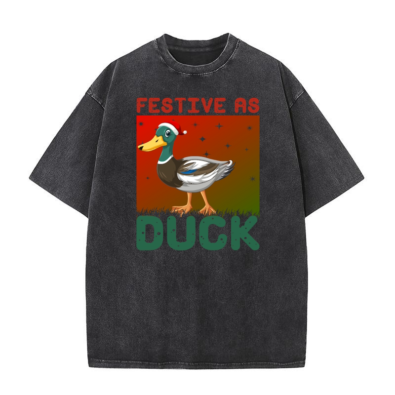 Festive as duck Washed T-Shirt