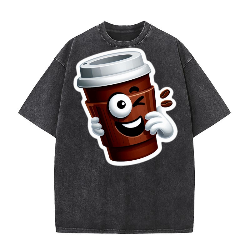 funny coffee cup sticker 3 Washed T-Shirt