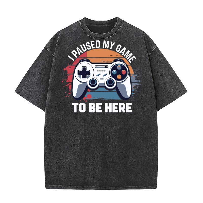 I Paused My Game To Be Here 8 Washed T-Shirt