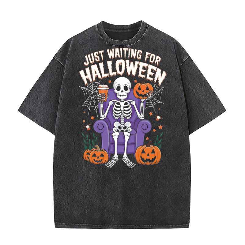 Just Waiting For Halloween 4 Washed T-Shirt