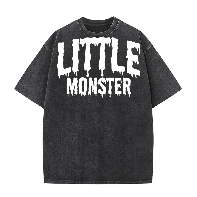 Little Monster Happy Halloween 02 Washed T-Shirt