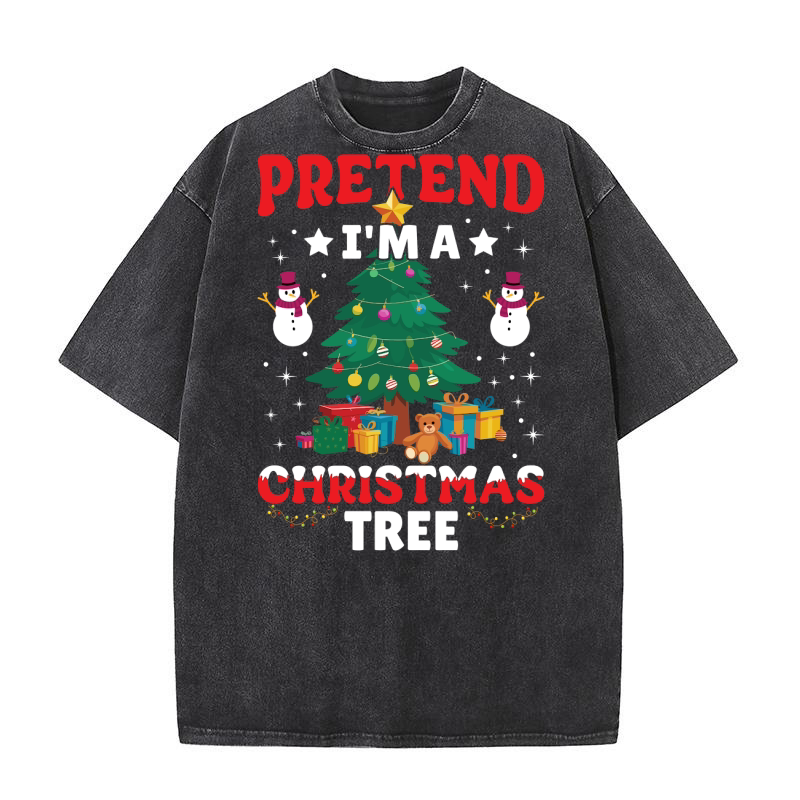 pretend im a Christmas tree Washed T-Shirt