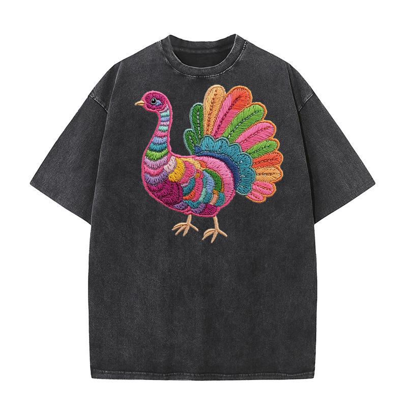 Thanksgiving Funny Turkey 14 Washed T-Shirt