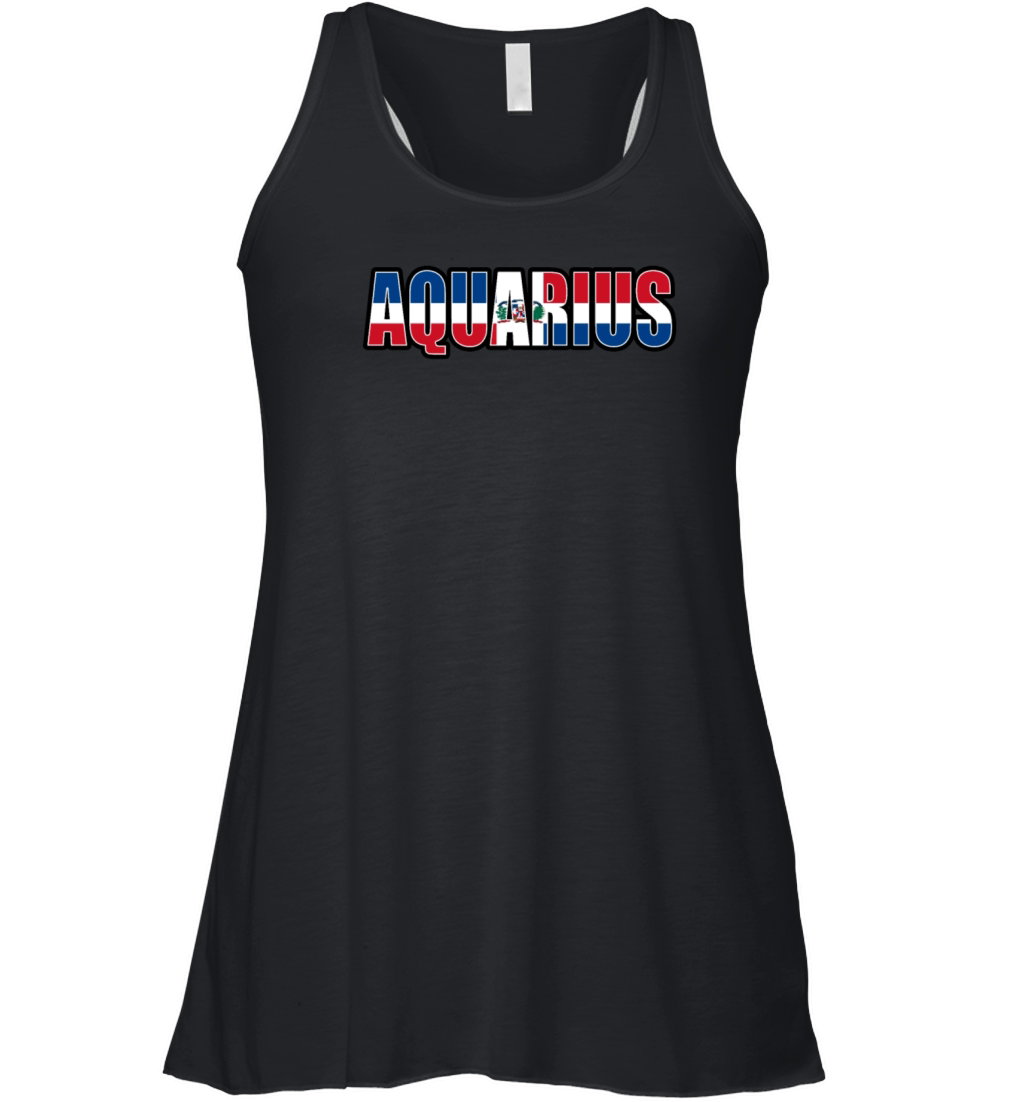 Aquarius Dominican Horoscope Heritage DNA Flag Women's Flowy Tank Top