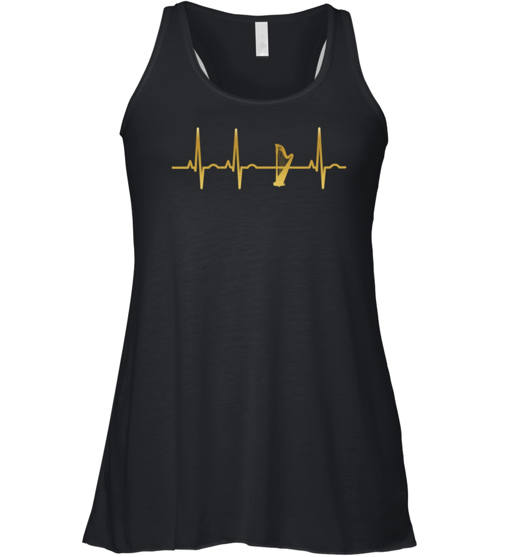 evolution ekg heartbeat harfe harp Women's Flowy Tank Top