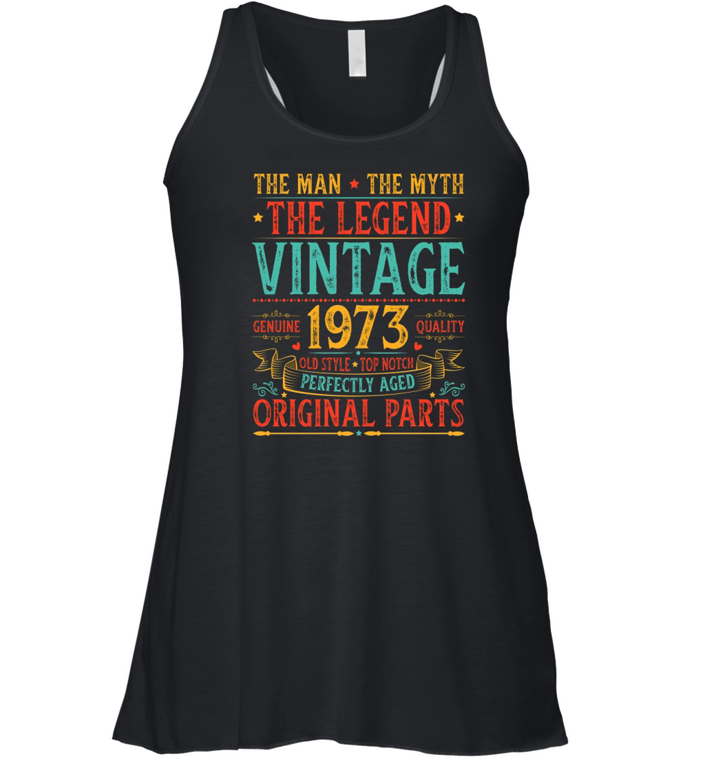 The Man The Myth The Legend Vintage 1973 Birthday T Shirt Design (1) Women's Flowy Tank Top