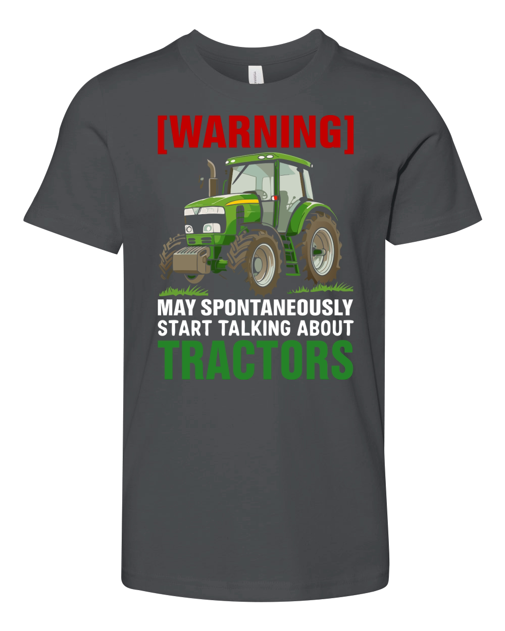 Warning may Spontaneously Start Talking About Tractors Youth Unisex Jersey Tee