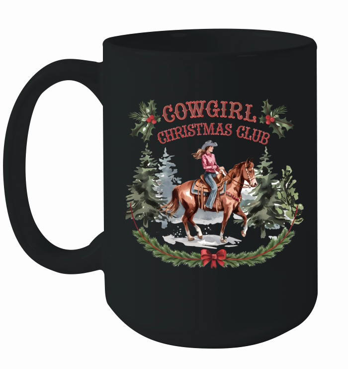 Cowgirl Christmas Club Vintage Christmas Ceramic Mug