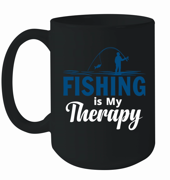 Fishing is my therapy Ceramic Mug