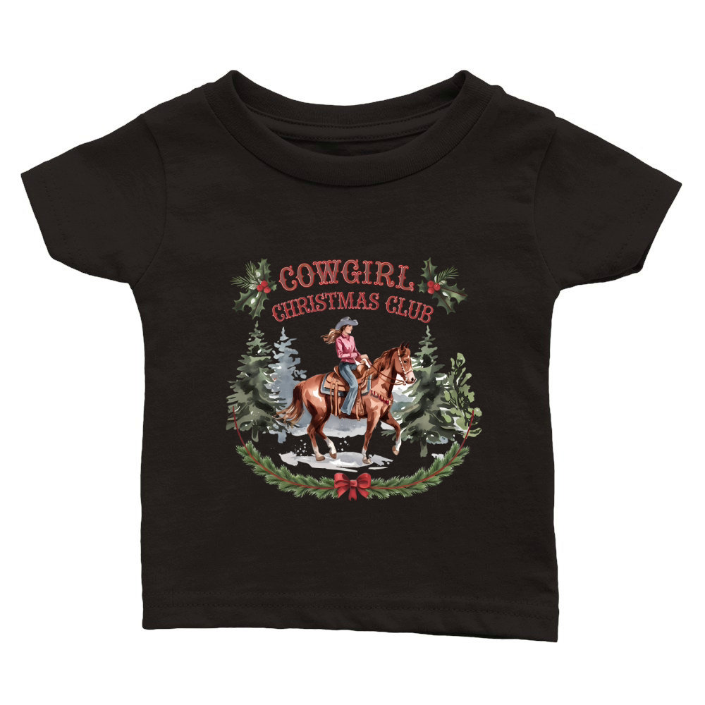 Cowgirl Christmas Club Vintage Christmas Classic Baby Crewneck T-shirt